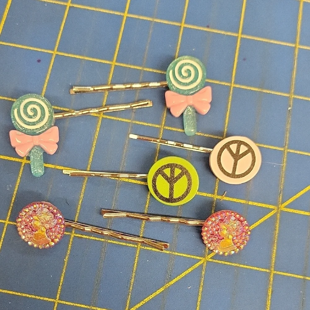 Bundle of 6 Colorful Kids Hair Pins